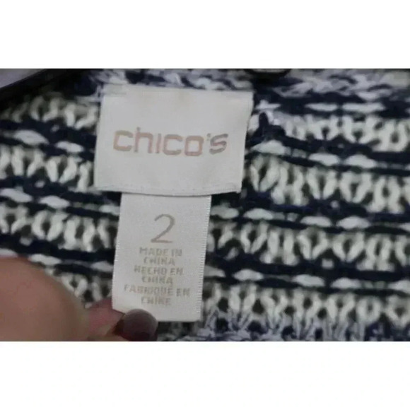Chico's Women's Textured Open Cardigan-Size 2-Fringed - Picture 4 of 9